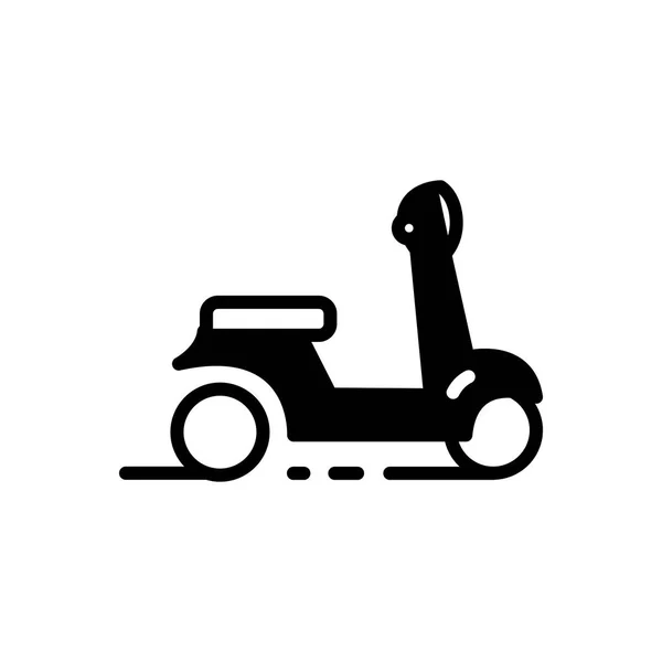 Icono Negro Sólido Para Motocicleta Scooter — Archivo Imágenes Vectoriales