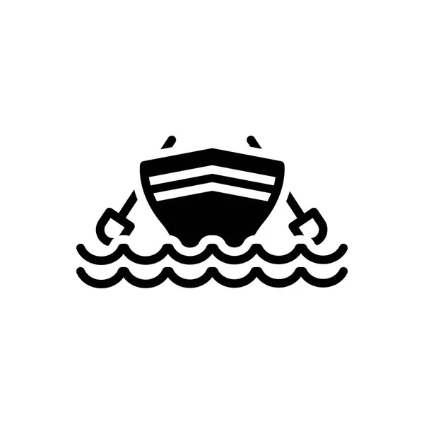 Solides Schwarzes Symbol Für Boot Marine — Stockvektor