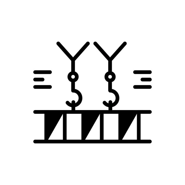Solides Schwarzes Symbol Für Deckenkran — Stockvektor