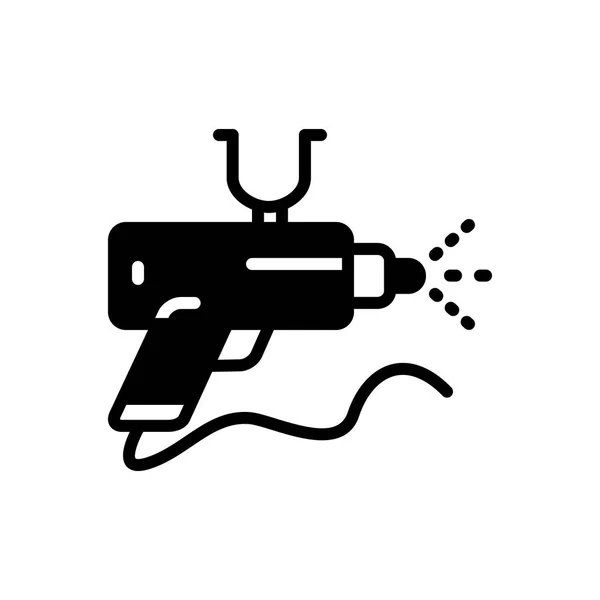 Solid Black Icon Spray Gun — Stock Vector