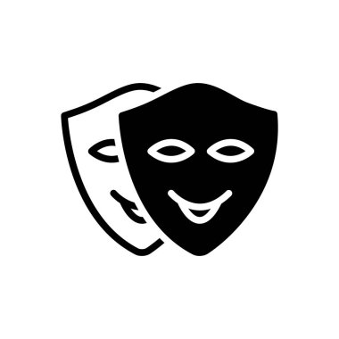 Cosplay roleplay katı siyah simgesi