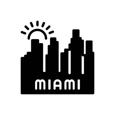 Miami beach için katı siyah simgesi