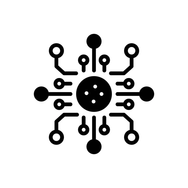 Solides Schwarzes Icon Für Die Digitalisierungstechnologie — Stockvektor