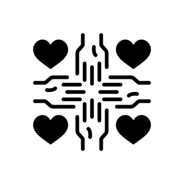 Gönüllü gönüllü katı siyah simgesi