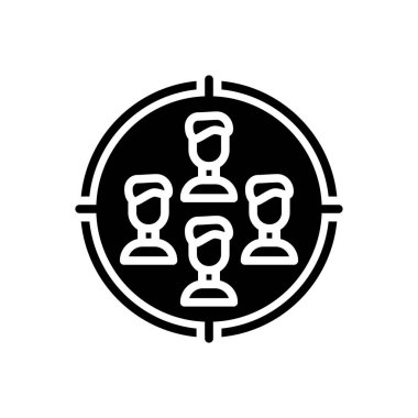 Hedef kitle için katı siyah simgesi