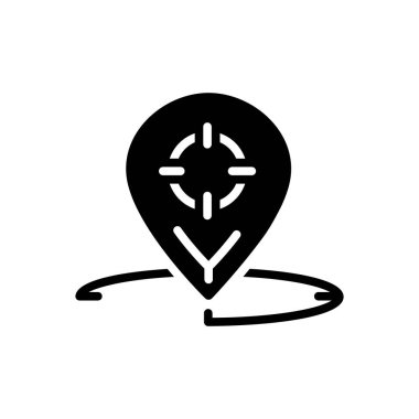 Coğrafi hedefleme için katı siyah simgesi