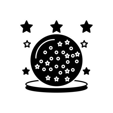 Cam sihirli top katı siyah simgesi