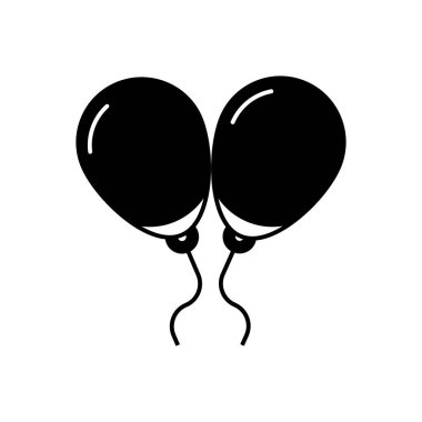Ballon oyuncak ballon katı siyah simgesi