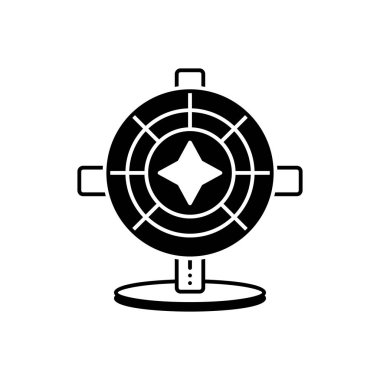 Büyük altı tekerlekli eğlence için katı siyah simgesi