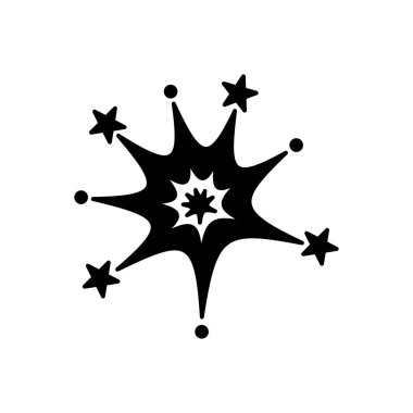 Havai fişek kutlama için katı siyah simgesi