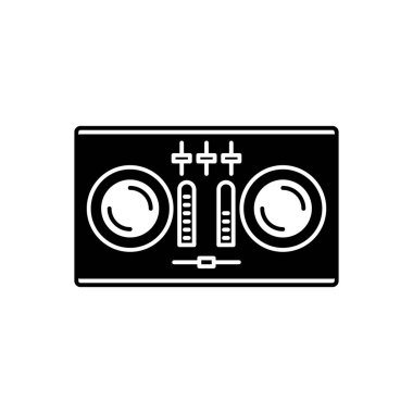 dj uzak katı siyah simgesi