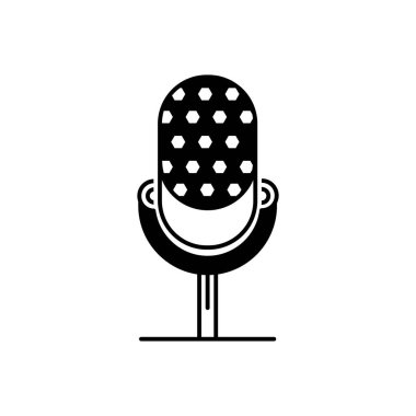 mikrofon hoparlör için katı siyah simgesi