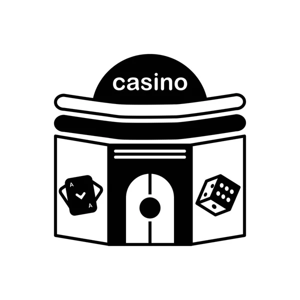 Pevná Černá Ikona Pro Kasino Poker — Stockový vektor