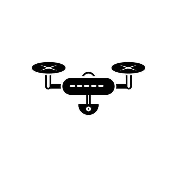 Solides Schwarzes Symbol Für Drohnen Kamera — Stockvektor