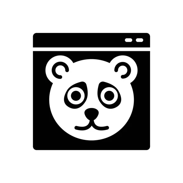 Google Panda Katı Siyah Simgesi — Stok Vektör