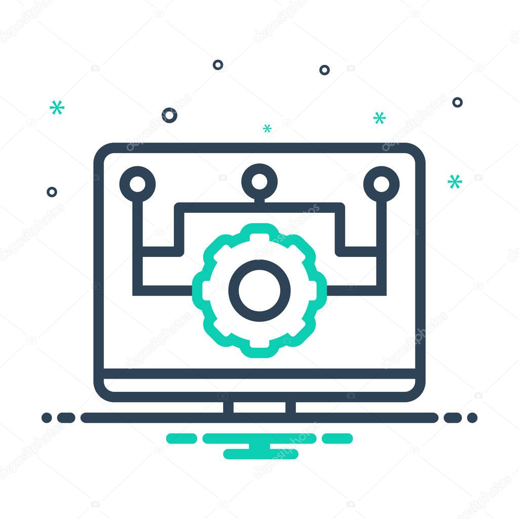 Mix color Icon for api data api technology