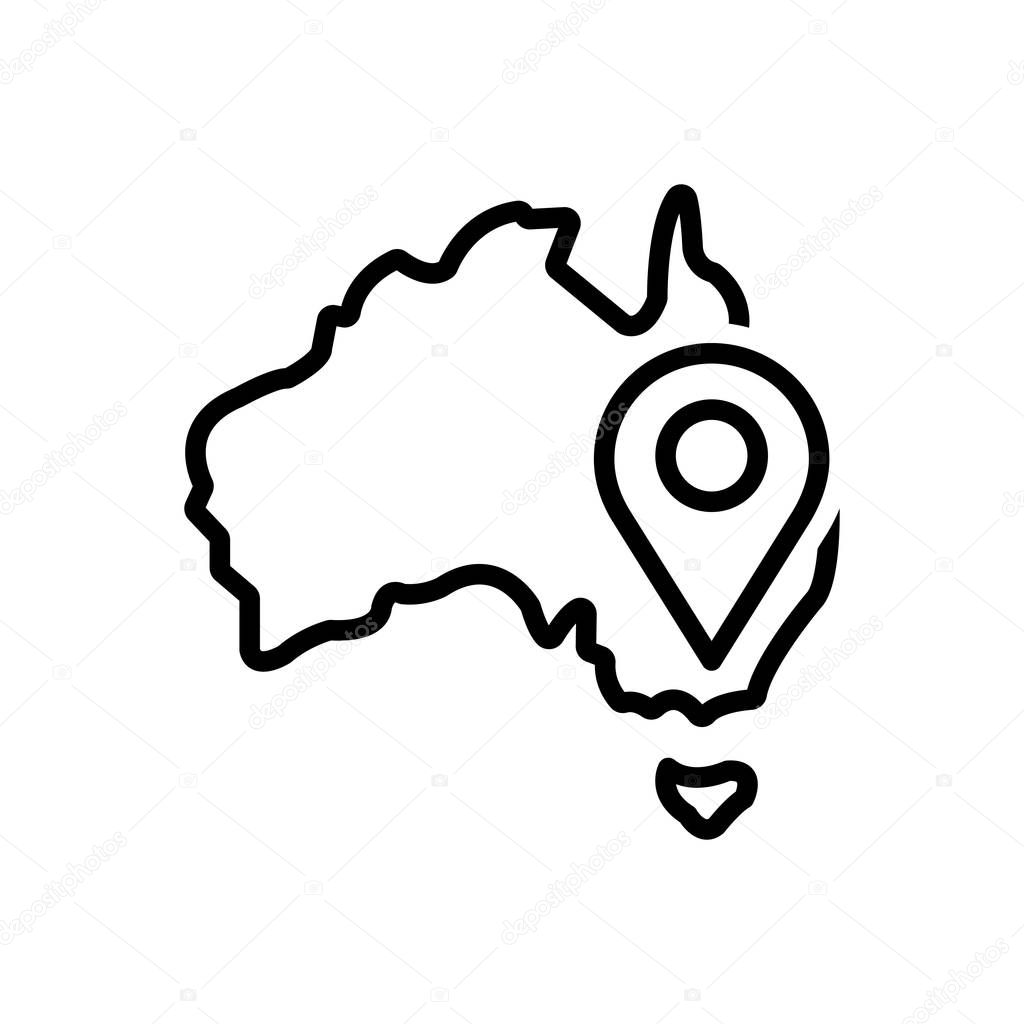 Line black Icon for melbourne city