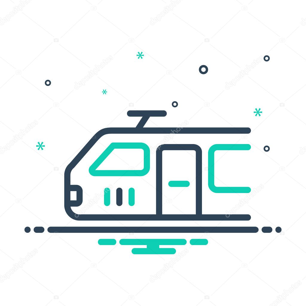 Mix color icon for passenger,train