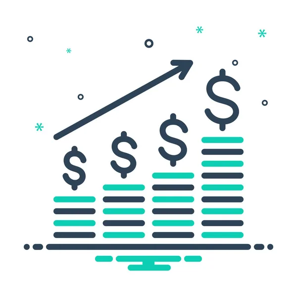 Gráfico de barras de análisis dólar — Archivo Imágenes Vectoriales