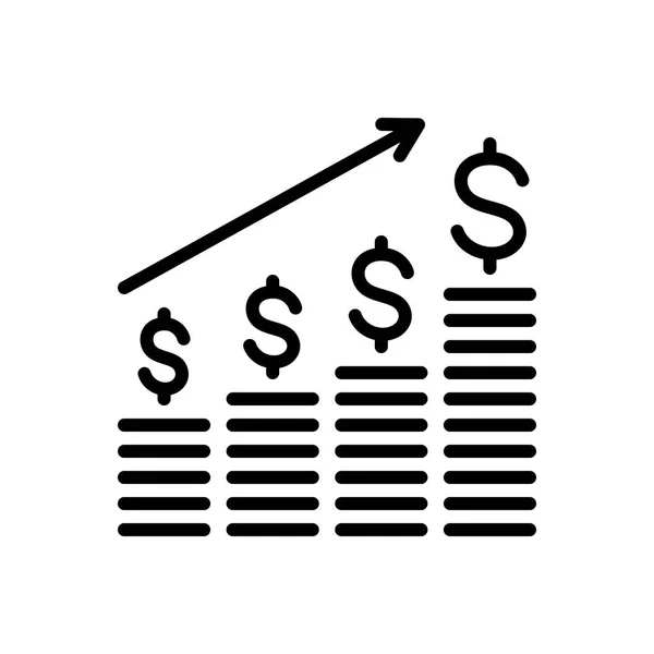 Gráfico de barras de análise dólar — Vetor de Stock