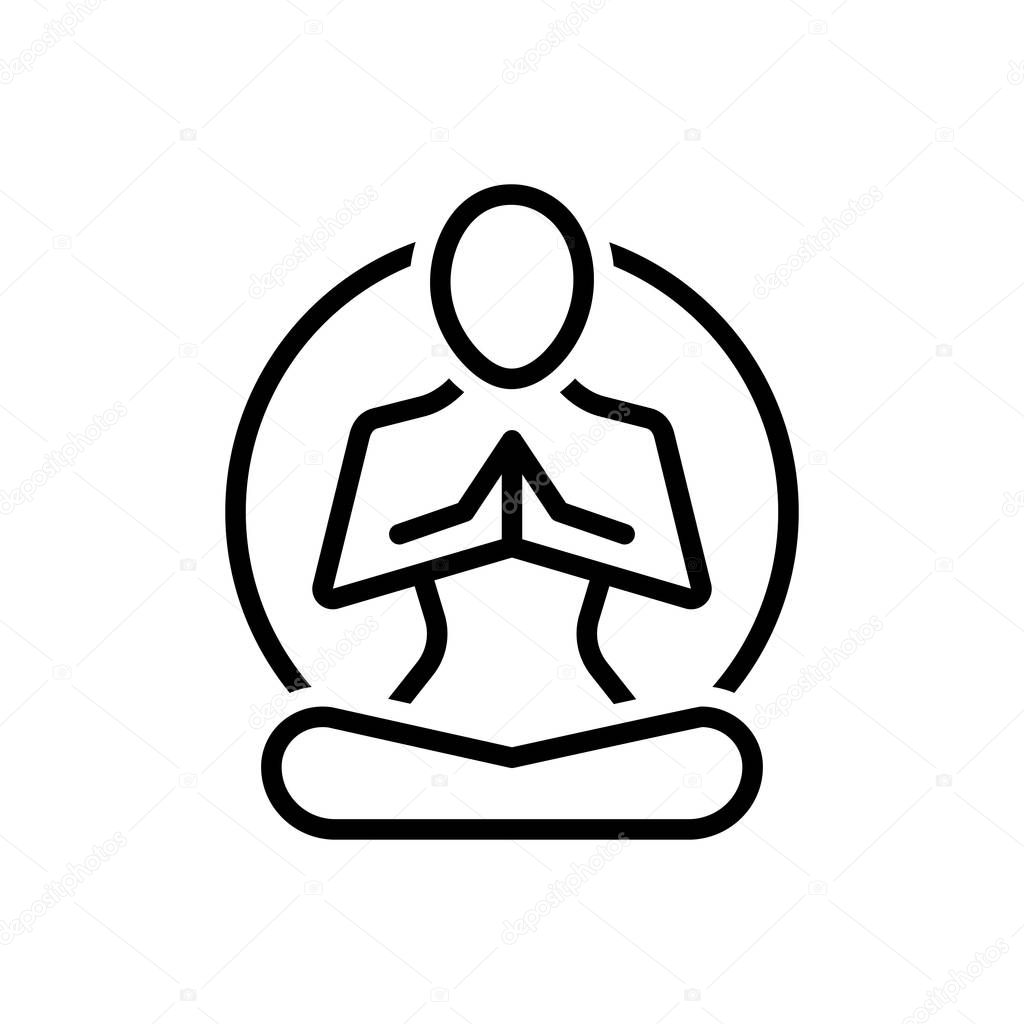 Black line icon for growth,achievement