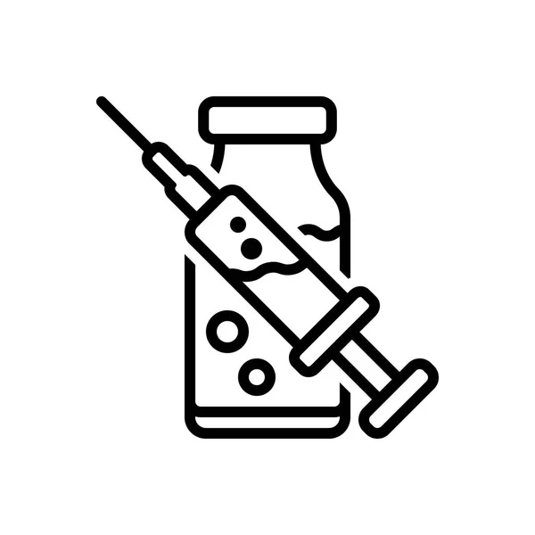 Inyección completa con drogas — Vector de stock