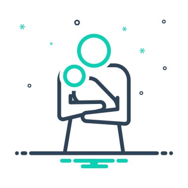 Anne ile bebeği kollarında