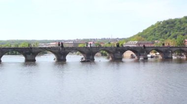 Manzara görünümü Charles Köprüsü Prag, Çek Cumhuriyeti
