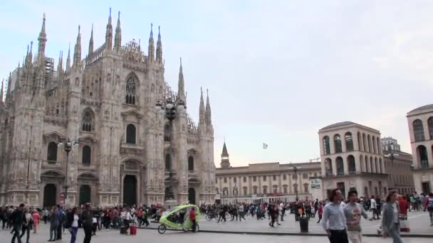 Duomo Di Milano, Katedrála Narození Panny Marie. Milán, Itálie — Stock video