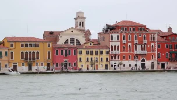 Veneza Cidade Itália Monumentos locais famosos Vista da Lagoa do Mar — Vídeo de Stock