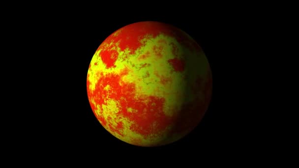 Abstract colorful red yellow planet or star. alpha matte — Stock Video