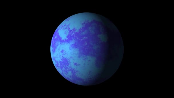 Абстрактная красочная голубая планета или звезда. alpha matte — стоковое видео