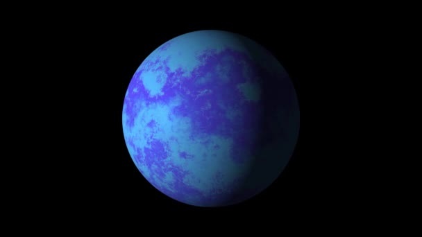 Planète ou étoile bleue colorée abstraite. alpha mat — Video