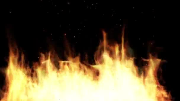 Τέλεια Looping Ρεαλιστική Φωτιά Και Φλόγες Animation. 4ια — Αρχείο Βίντεο