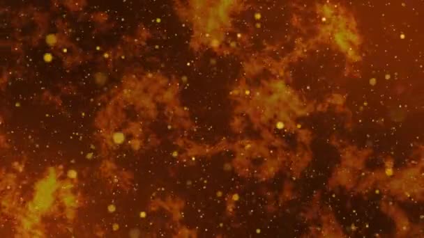 Bunten animierten leuchtenden Partikelhintergrund. Goldstaub — Stockvideo