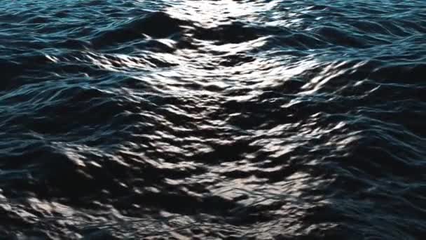 Superficie de agua de mar azul de cámara lenta. Fondo de bucle sin costura — Vídeos de Stock
