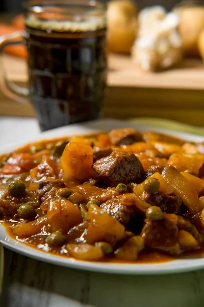 Authentic Irish Beef Stew Beer Bread — Stock Photo, Image