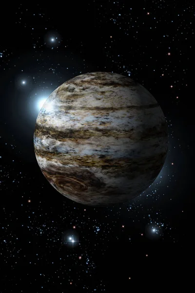 Układ Słoneczny Planety Jowisz Gwiazdami Tła Ilustracji — Zdjęcie stockowe