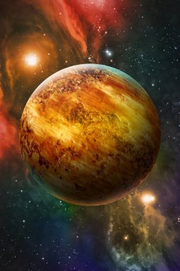 Mars gezegeni güneş sistemi 3d resimde arka planda yıldızlarla