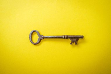 Eski antika iskelet anahtar canlı renkli arka plan üzerinde