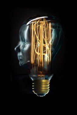 Edison Ampulü cam baş yaratıcı düşünce ve kavram