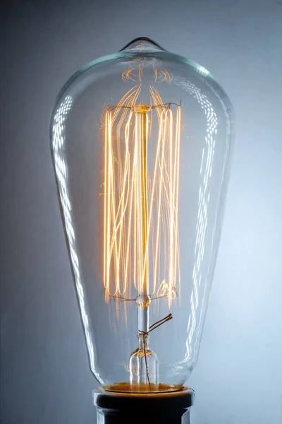 Lâmpada Estilo Edison Antigo Decorativo Com Luz Fundo — Fotografia de Stock