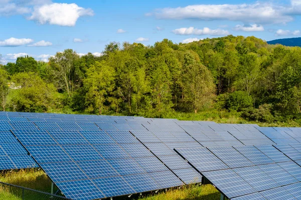 Solar Panels Absorbing Suns Energy Autumn Day — Stock Photo, Image