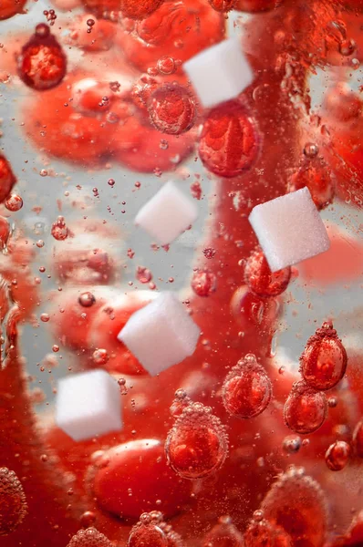 Bloedsuiker Concept Bloedcellen Zwevende Suiker Kubussen Met Betrekking Tot Diabetes — Stockfoto