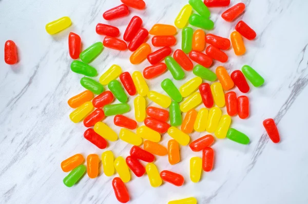 Buah Permennya Berwarna Warni Permen Jelly Bean Gummies — Stok Foto