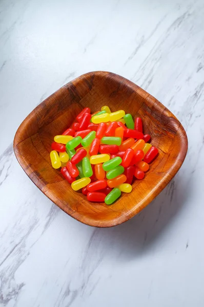 Buah Permennya Berwarna Warni Permen Jelly Bean Gummies — Stok Foto