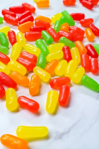 Buah Permennya Berwarna Warni Permen Jelly Bean Gummies — Stok Foto