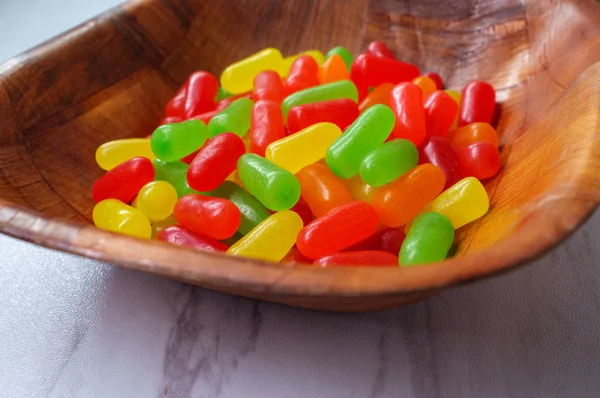 Buah Permennya Berwarna Warni Permen Jelly Bean Gummies — Stok Foto