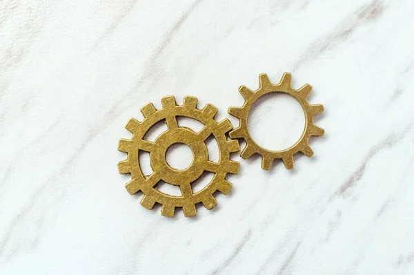 Two Gears Motion Symbolic Inspiration Metaphor Concept — Stock Photo, Image