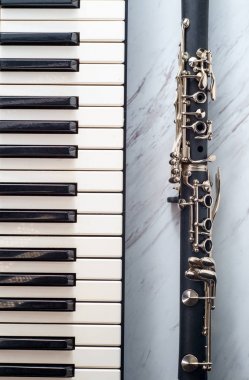 Classical Clarinet Piano Keyboard clipart